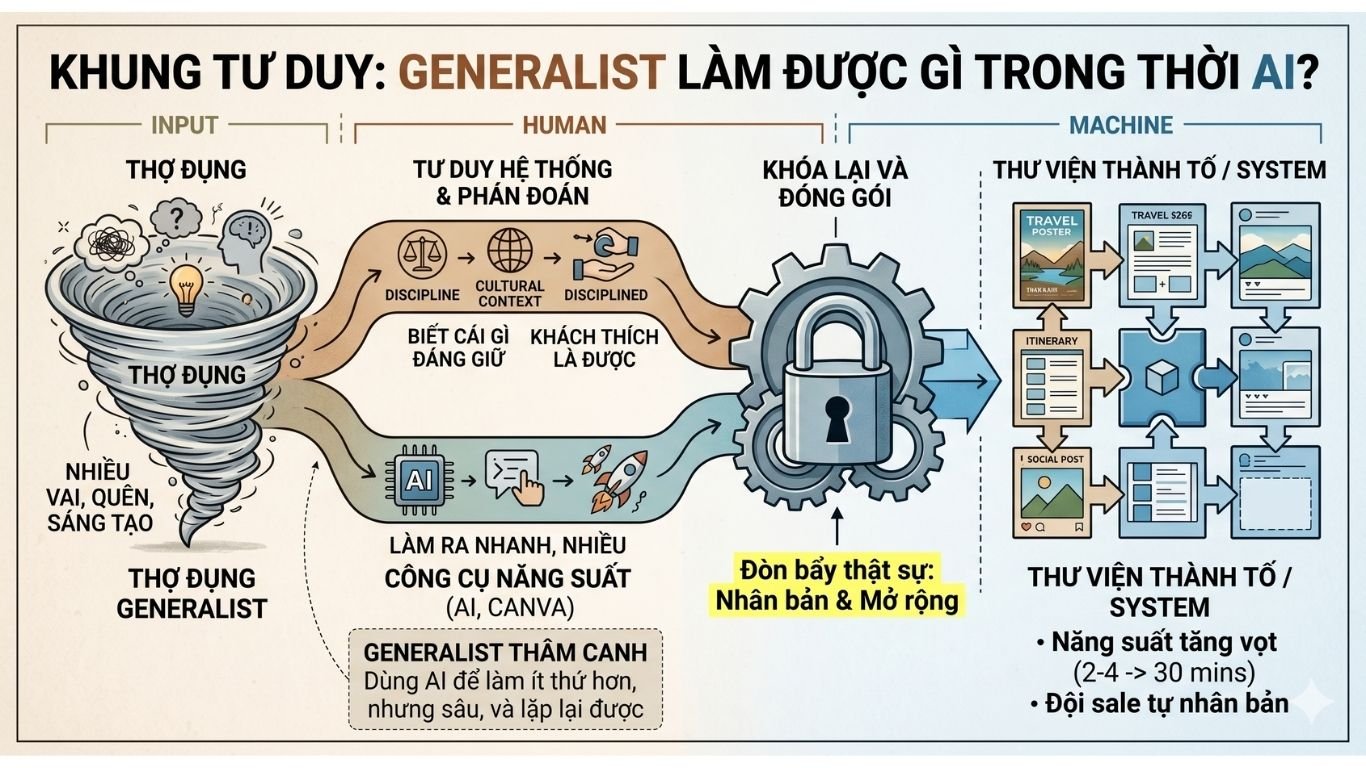 Kết hợp AI và Canva để nhân bản thiết kế hàng loạt.