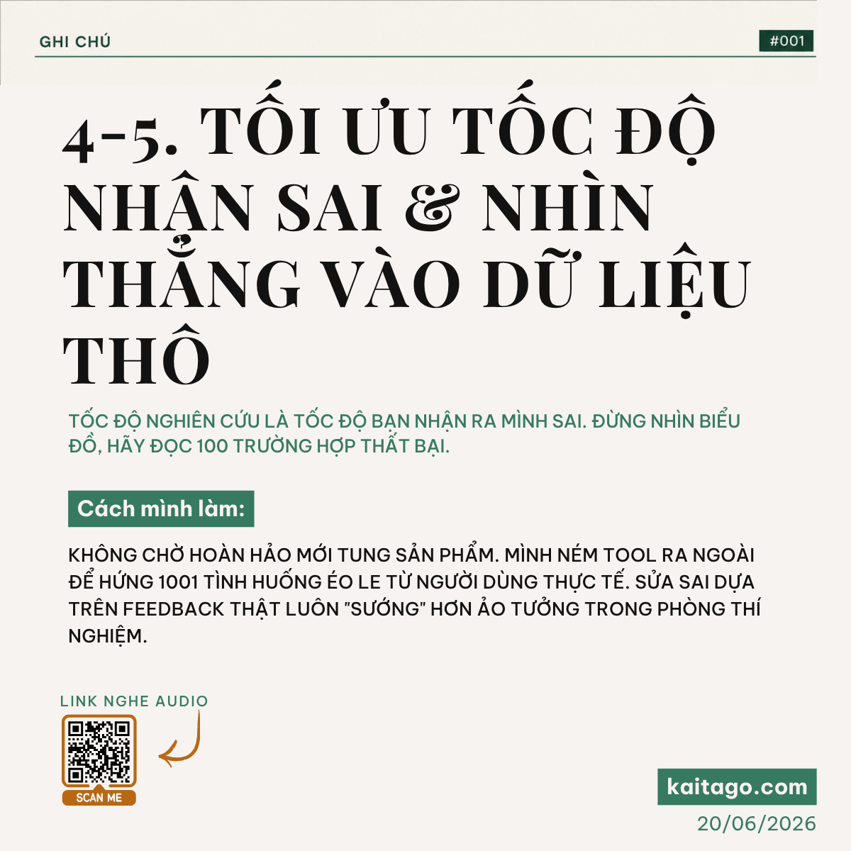 Nguyên tắc 5 — Nhìn thẳng vào dữ liệu