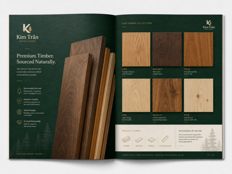 Trang catalogue sản phẩm gỗ hiện có của Kim Trần